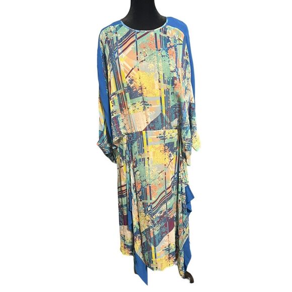 BCBG Max Azria Jaelyn Dress Deep Multi Color Flowy NWT‎ $368 - Picture 1 of 8